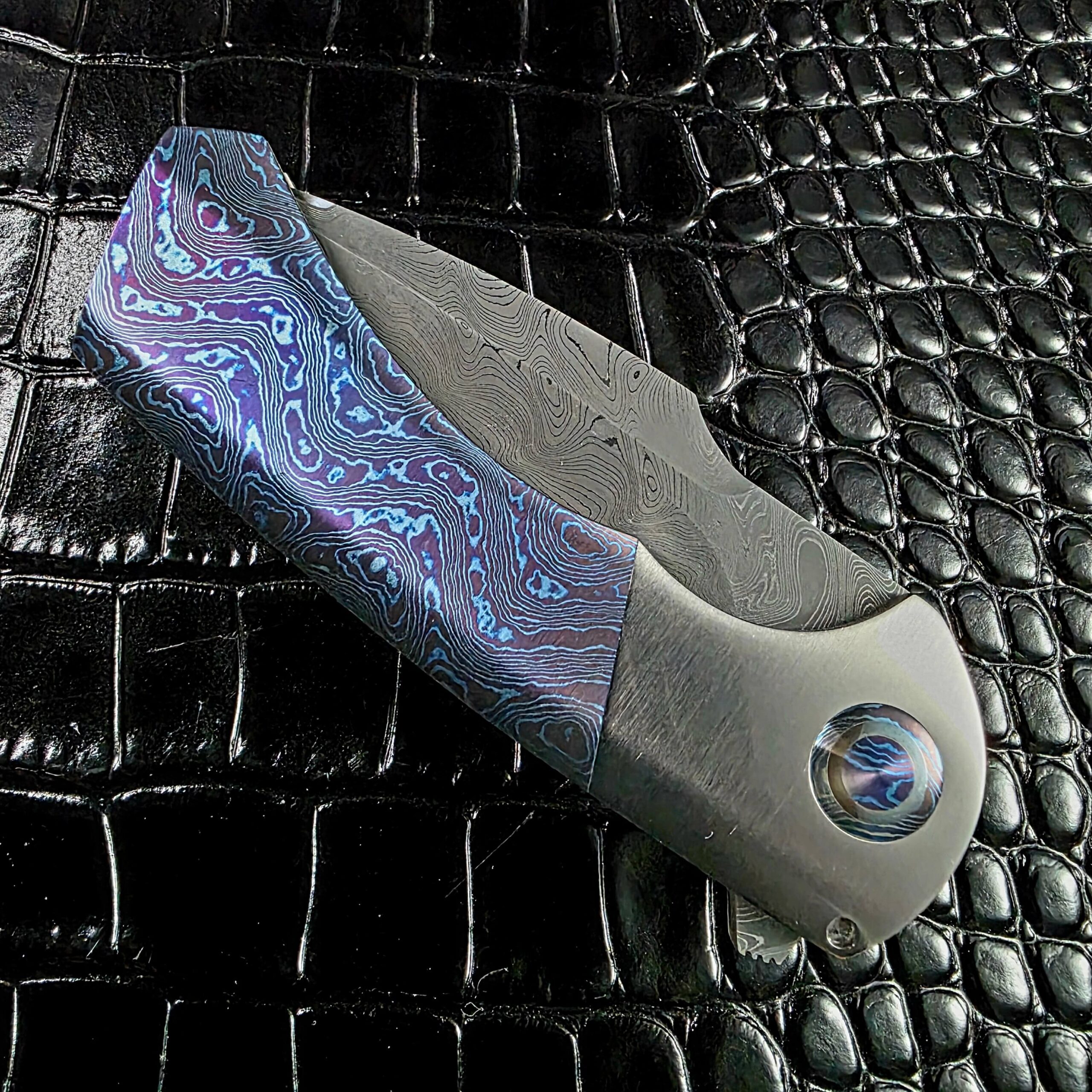 Todd Fischer Kamehameha closed, mokuti scale and polished titanium bolster in full