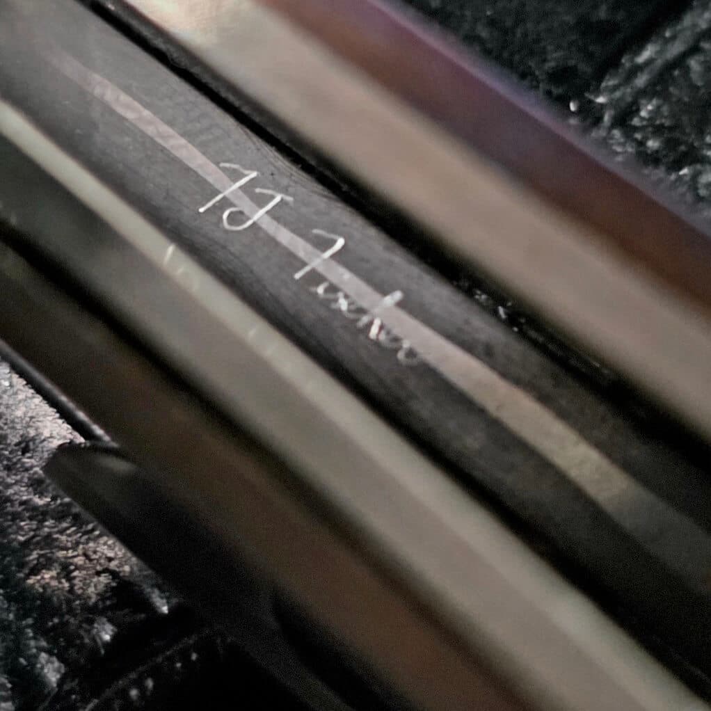 Todd Fischer Jr. maker's mark cut into the interior of the Kamehameha frame