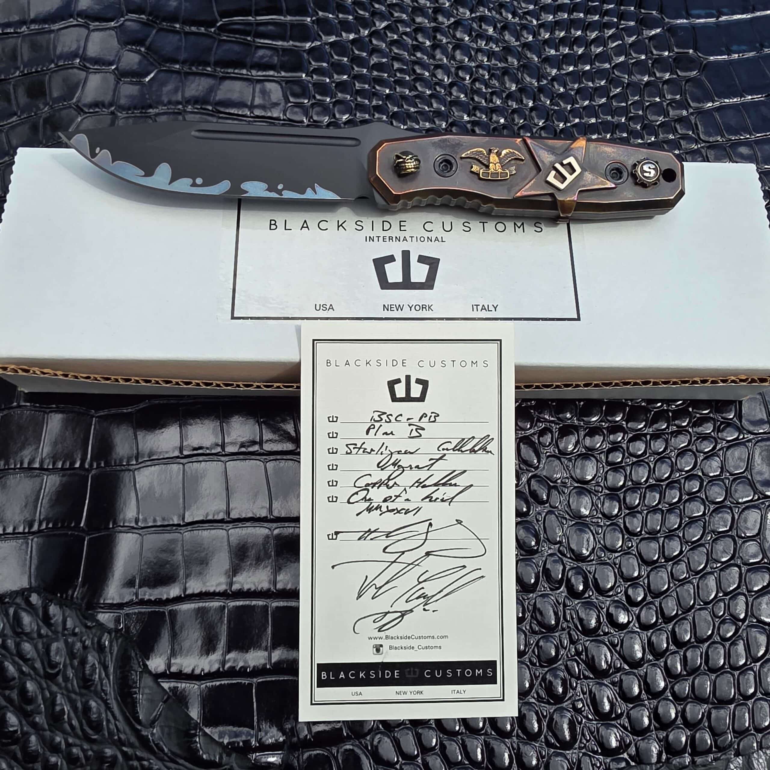 Blackside Customs Plan B with its slide box and signed certificate