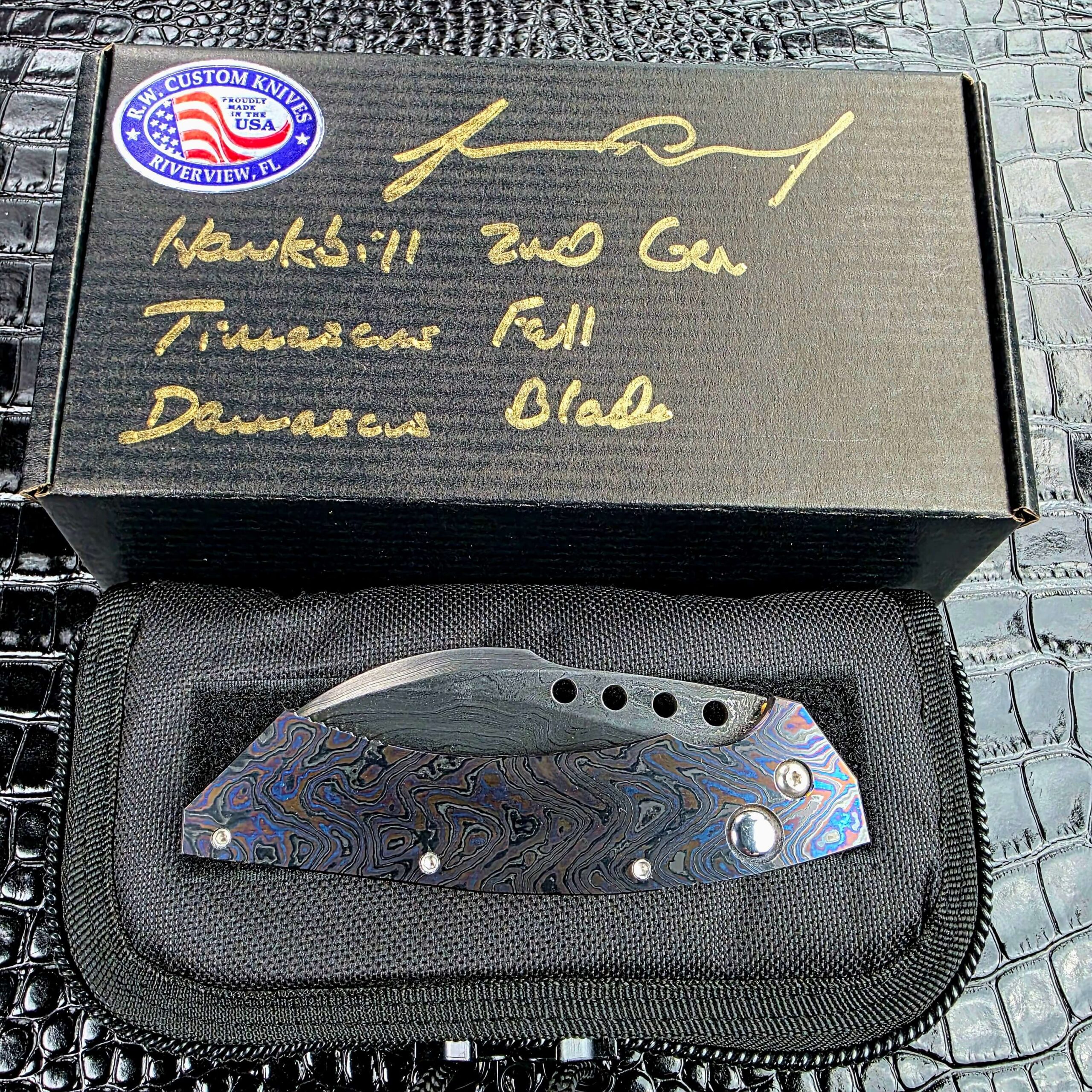 Reese Weiland Hawkbill 2nd Gen with its signed box and zippered soft pouch